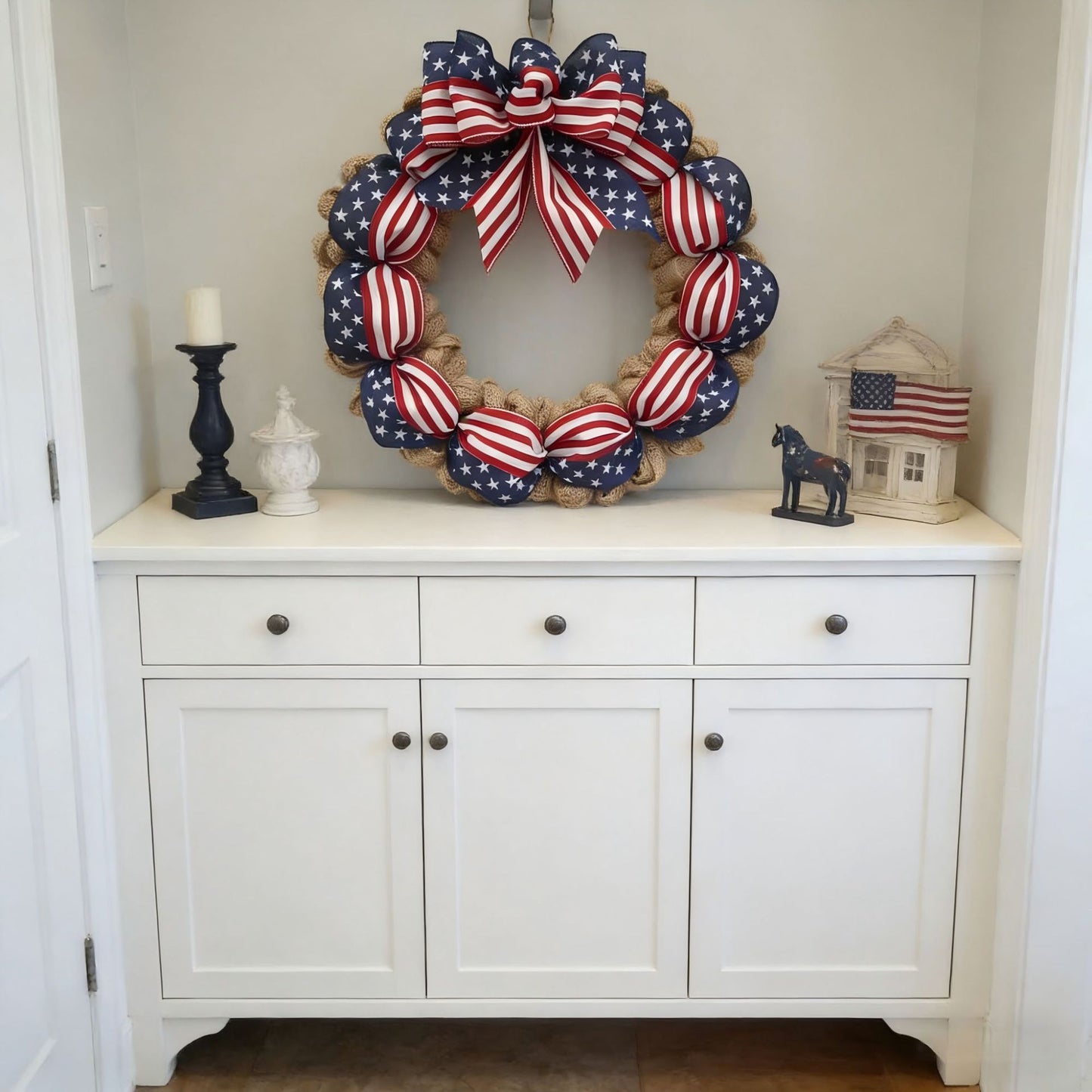 🌿 Pine Cone Wreath with Bow | Front Door Decoration