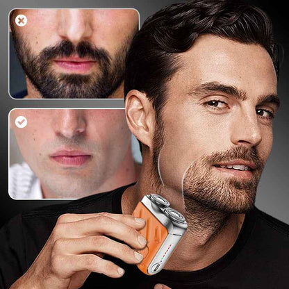 💥SAVE 50% 🪒 Portable Rotary Dual Ring Electric Shaver | Mini USB Rechargeable Pocket Travel Razor For Men