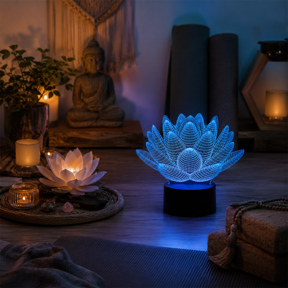 3D Lotus LED Night Light – A Soft Glow for Peaceful Nights