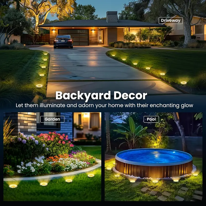 ✨ Solar Outdoor Lights 4 PCS | Waterproof 4LED Lawn Lighting
