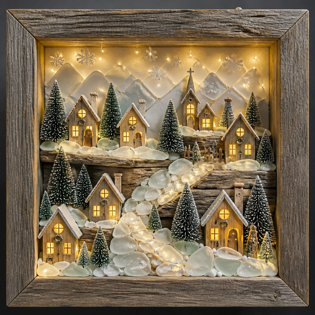 Final 46% OFF ⏰Coastal Lighthouse Sea Glass Shadow Box Night Light🏞️