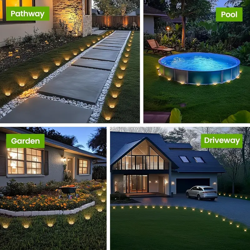 ✨ Solar Outdoor Lights 4 PCS | Waterproof 4LED Lawn Lighting