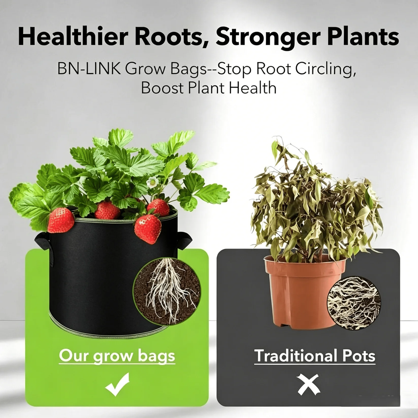 🪴3-Pack Heavy-Duty Grow Bags | Reusable Garden Pots for Healthy Growth