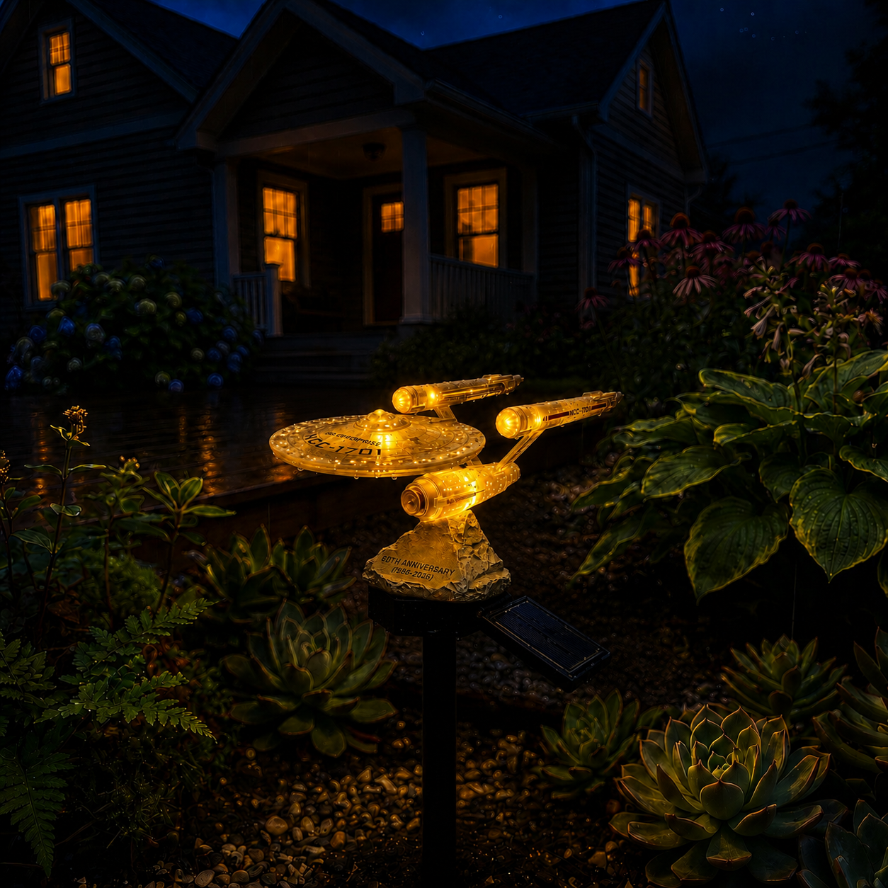 🌌 TODAY ONLY—🔥 Save 52% 🚀 Sci-Fi Starship Solar Garden Light ✨ Light Up Your Outdoor Space