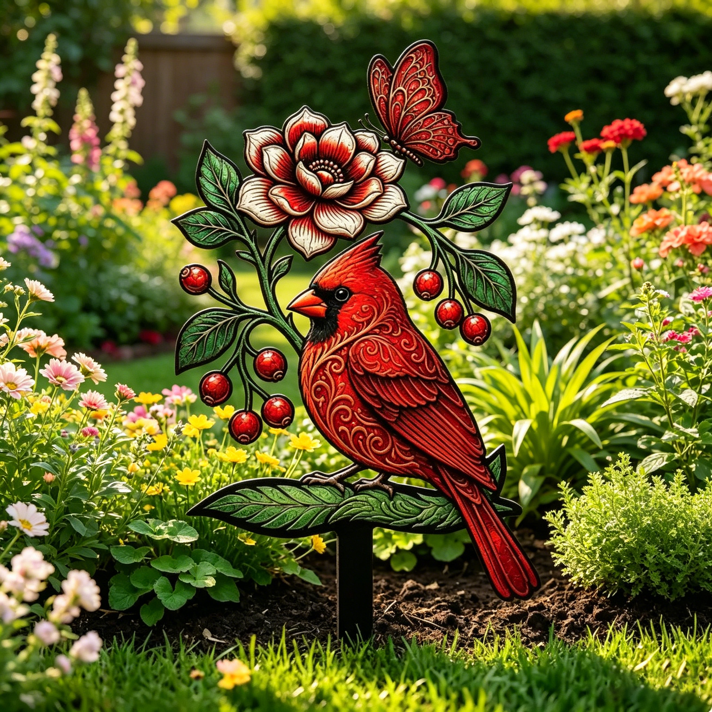 🌺Summer Sale 50% OFF🔥Cardinal Art Garden Stake