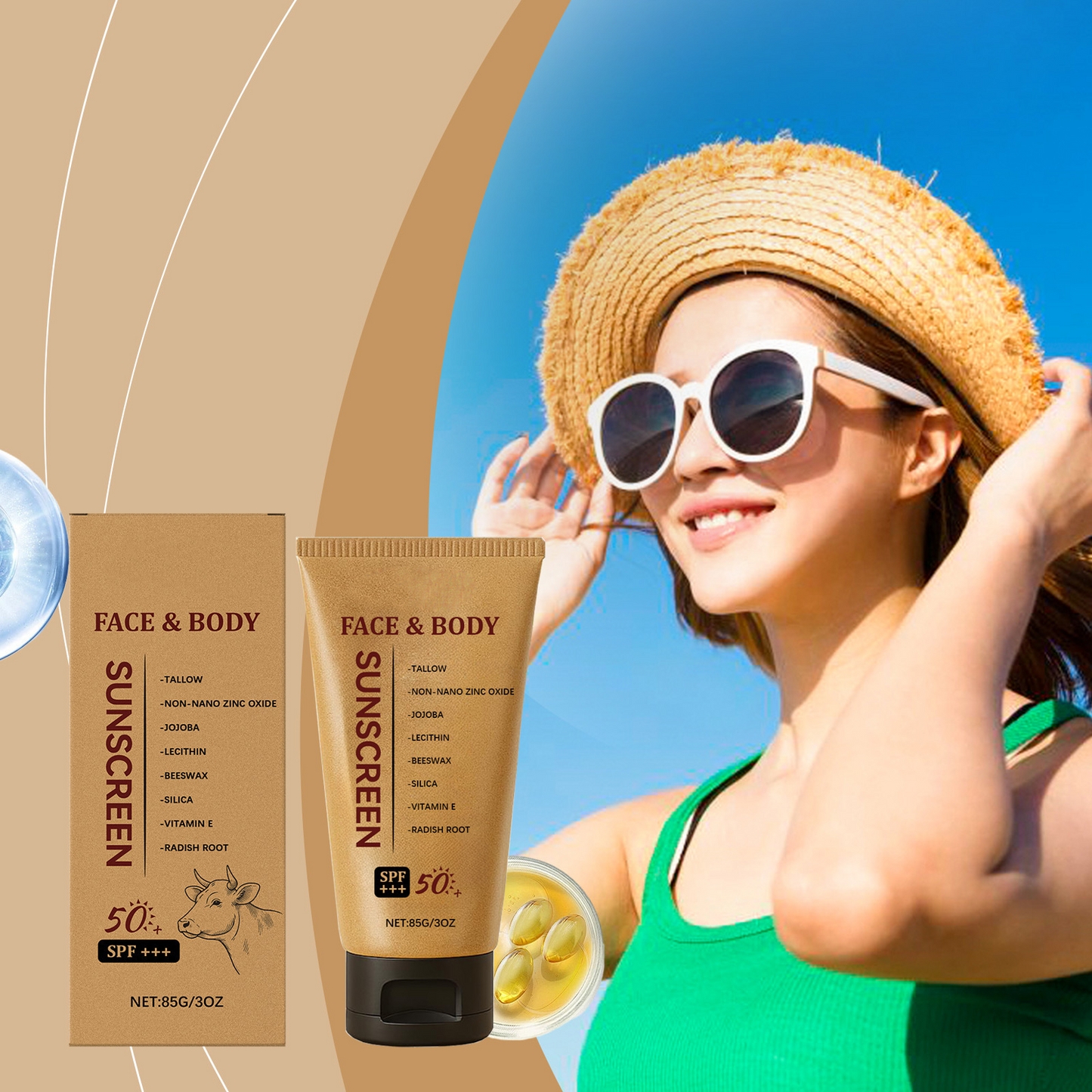 🔥BUY 1 GET 1 FREE🔥Safe&SPF 50++🧴Organic Tallow Sunscreen