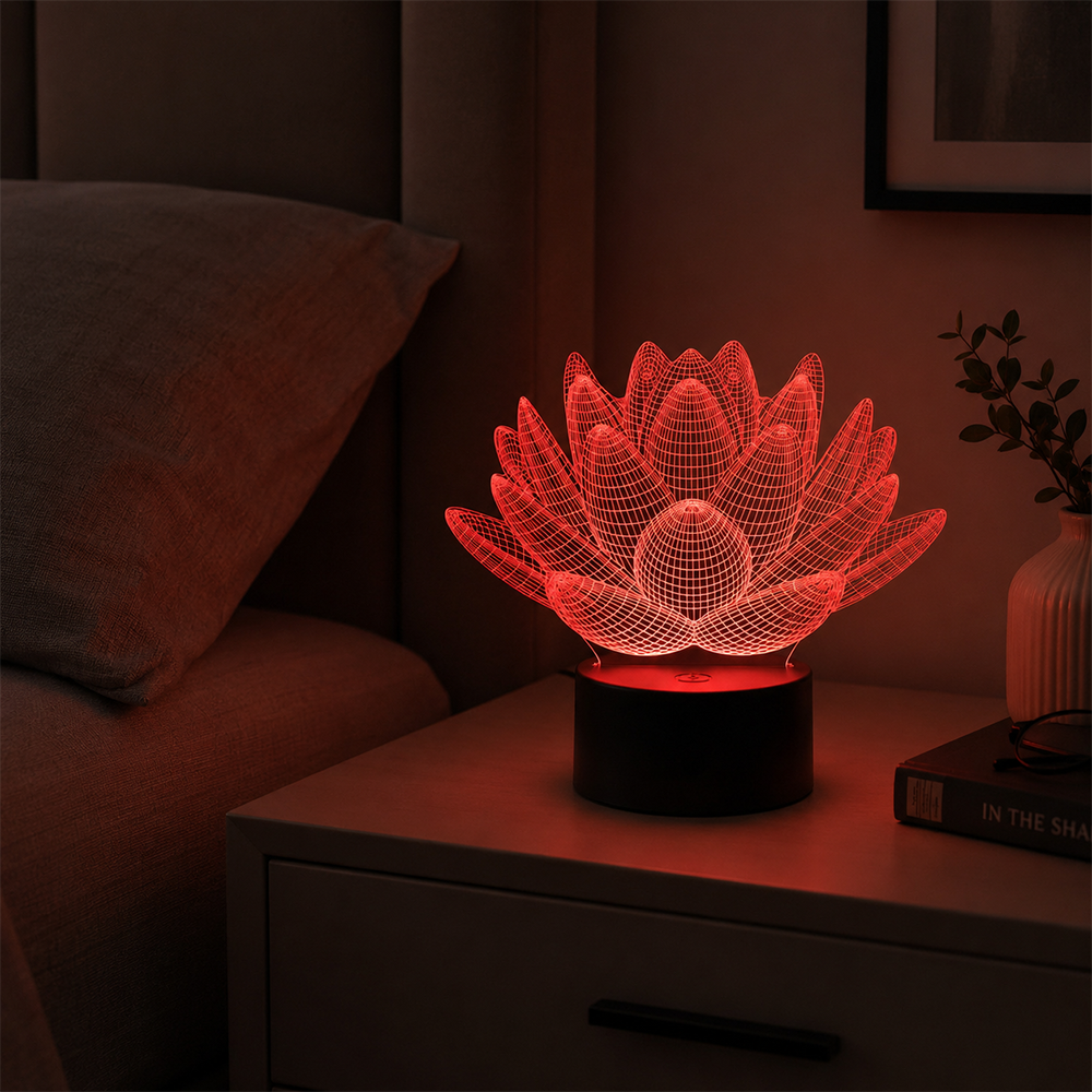 3D Lotus LED Night Light – A Soft Glow for Peaceful Nights