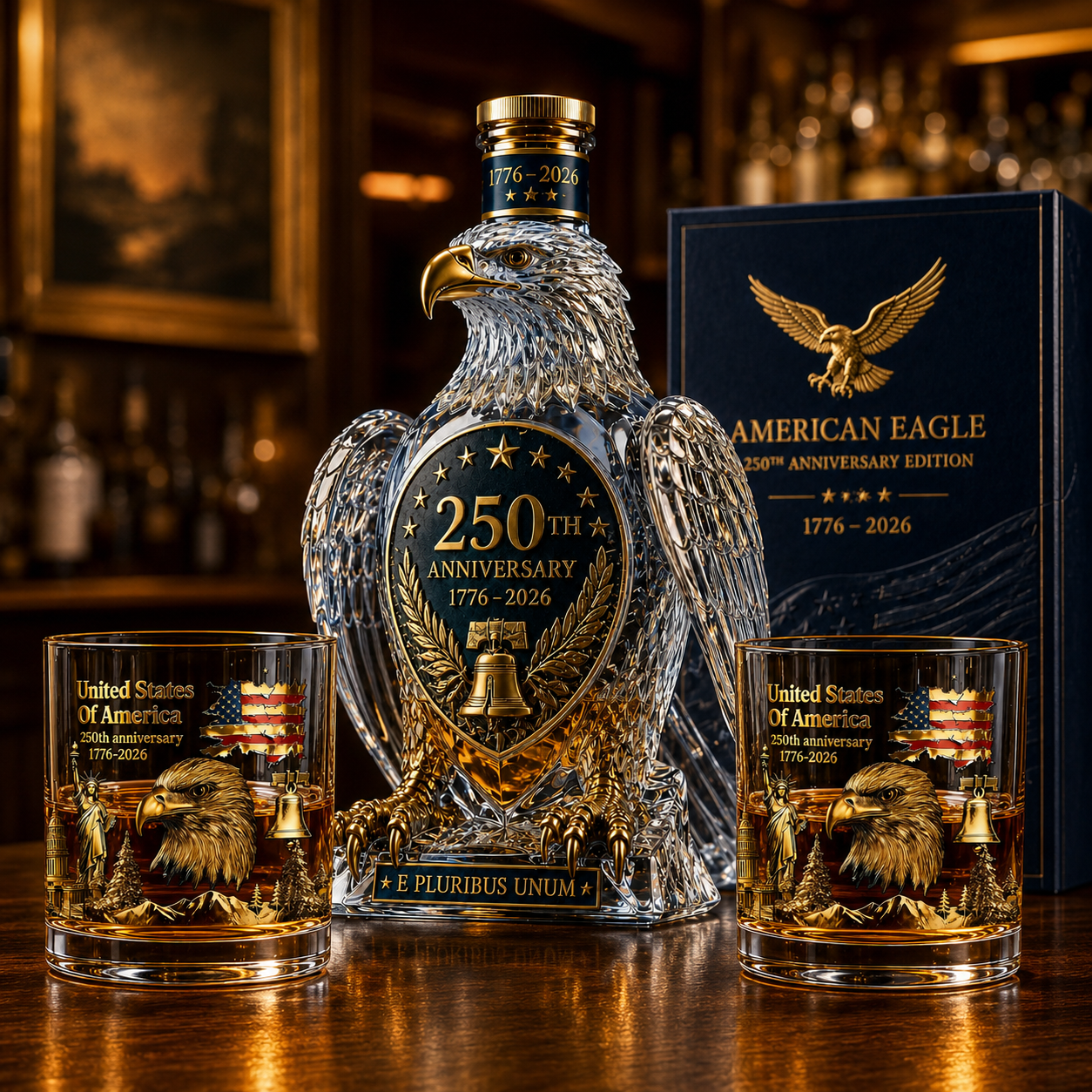 🏆Flash Sale✨🇺🇸 250th Anniversary Eagle Whiskey Decanters🦅 Celebrate 250 Years of American Pride