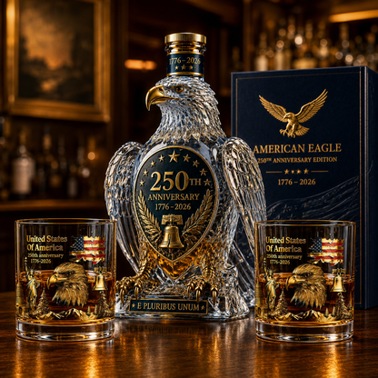 🏆Flash Sale✨🇺🇸 250th Anniversary Eagle Whiskey Decanters🦅 Celebrate 250 Years of American Pride