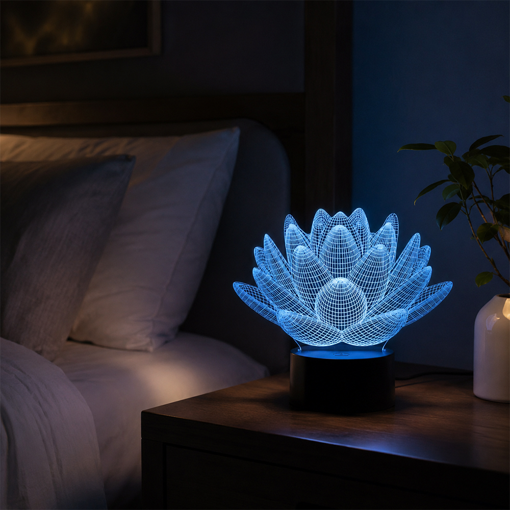 3D Lotus LED Night Light – A Soft Glow for Peaceful Nights