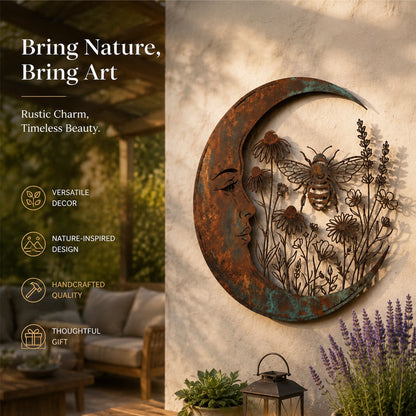 🔥Last Day 50% OFF Sola🔥-🌟🌜️Crescent Moon Bee Wall Decor🐝