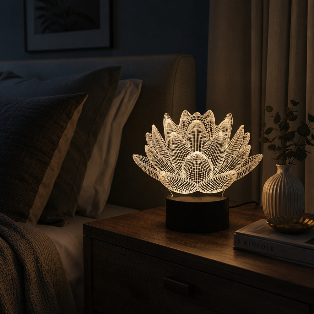 3D Lotus LED Night Light – A Soft Glow for Peaceful Nights