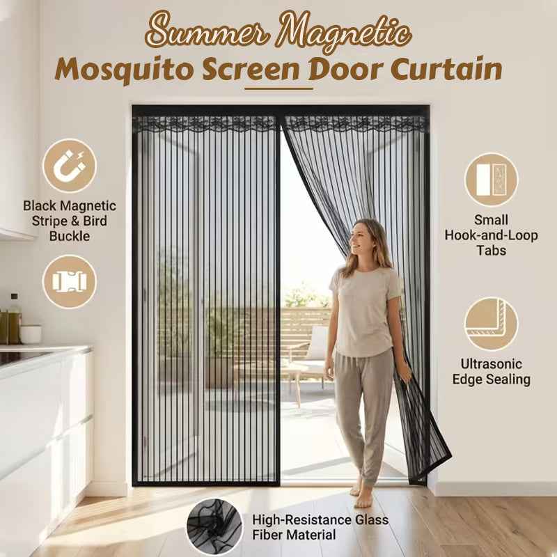 Magic Mesh Summer Magnetic Mosquito Screen Door Curtain