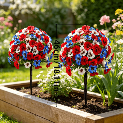 ✨ Red White Blue Decorative Artificial Flowers