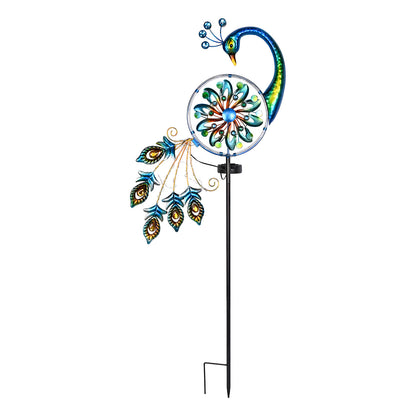 🦚 Wrought Iron Peacock Solar Lawn Lamp