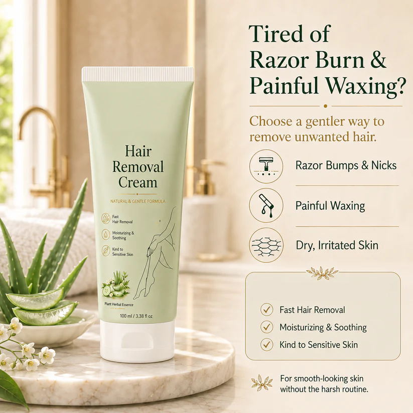 LAST DAY -BUY 1 GET 1 FREE🤩Ahlwo Painless Depilatory Cream – No Razor Bumps, No Harsh Odor