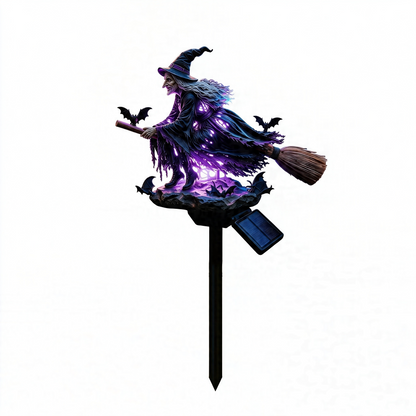 🧙‍♀️🌙 Witch Broom Garden Stake Light | Create a Haunted Halloween Atmosphere