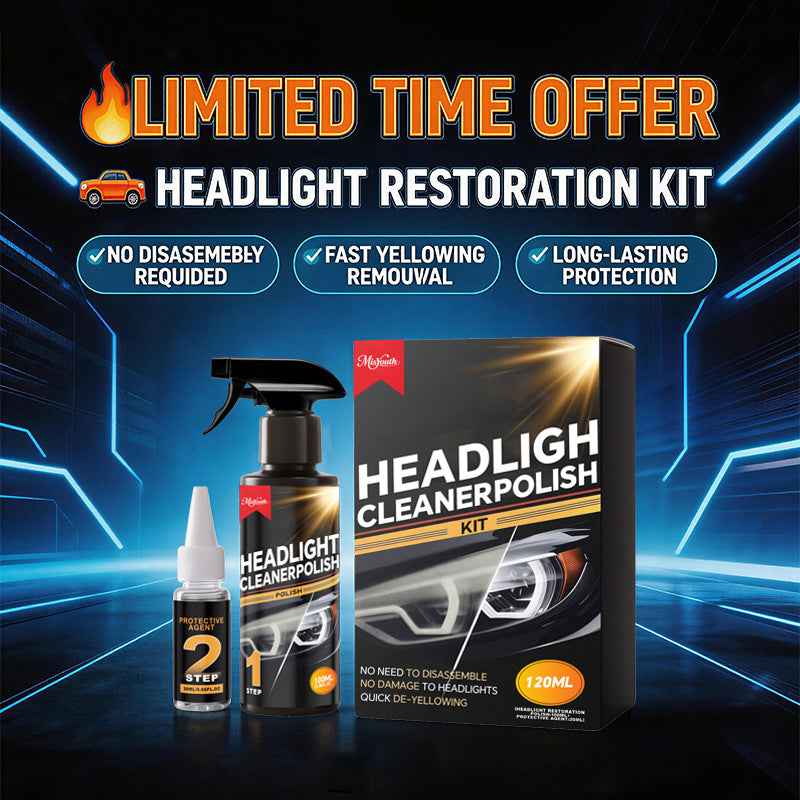🚗 No-Sand Headlight Restoration Kit | Restores Yellow & Oxidized Headlights