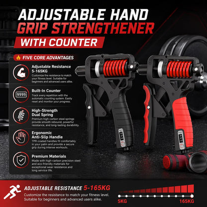 🔥Limited Time 49% Off💪Adjustable Hand Grip Strengthener with Counter