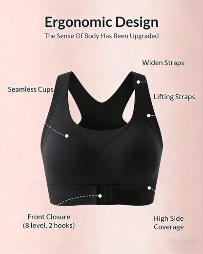 👙 Front Closure Bra | Wireless Posture Support Cross-Back