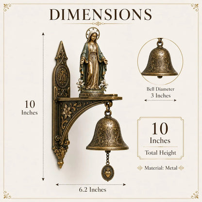 Our Lady of Grace Bronze Miraculous Medal Wall Bell✨ Invite Peace, Grace & Blessings into Your Home 🙏