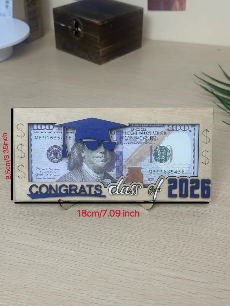 🎁Buy 1 Get 1 Free🎁|🎓 Class of 2026 Money Holder – Unique Wooden Cash Gift Box🧑‍🎓