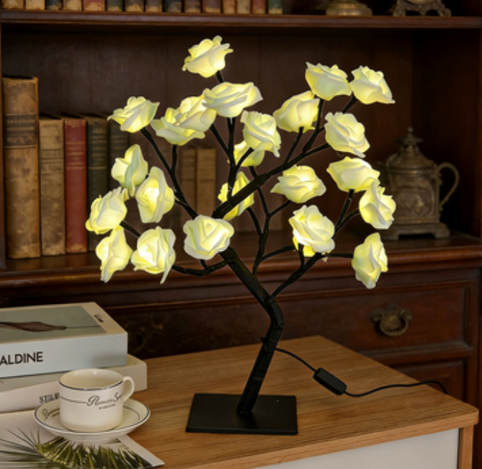 ✨ Rose Flower Tree Lamp | Romantic Bedroom Night Light