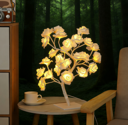 ✨ Rose Flower Tree Lamp | Romantic Bedroom Night Light