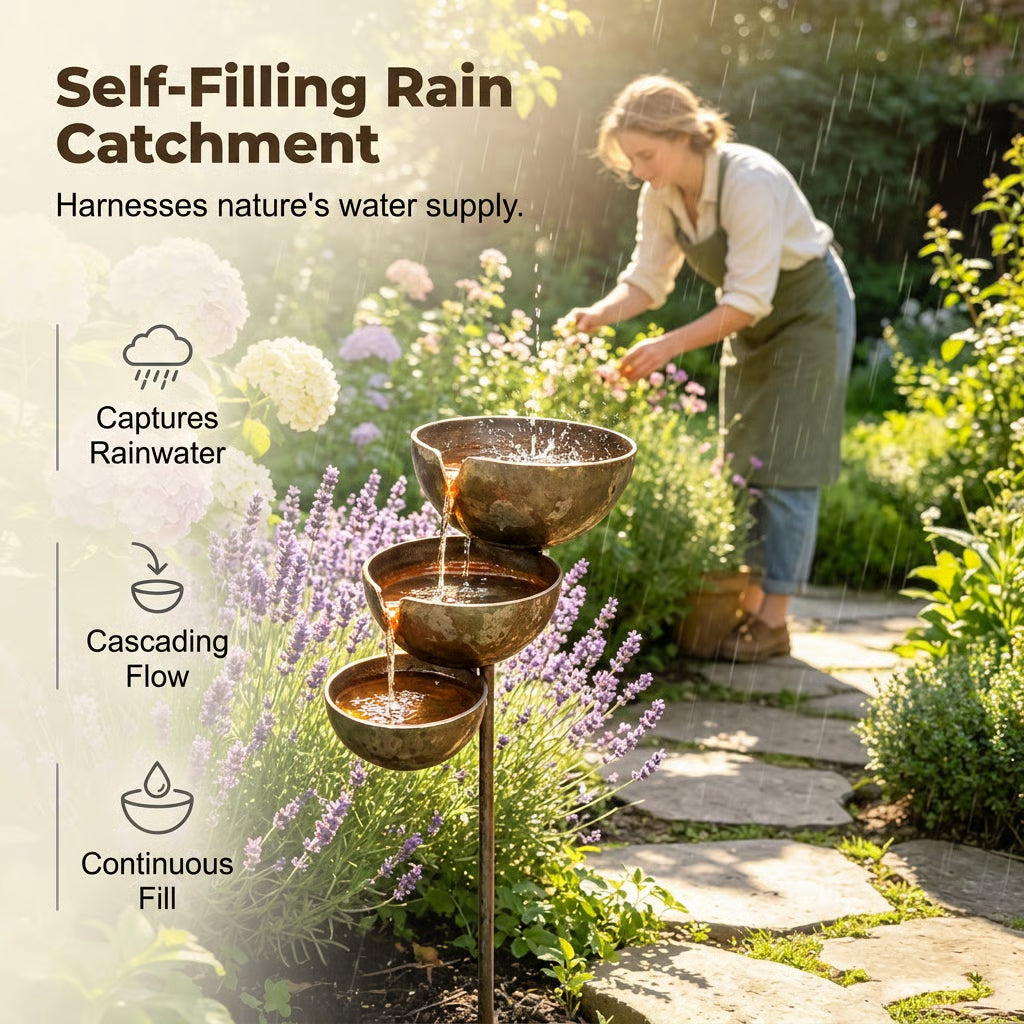 🐦 🔥Today 49% OFF🔥 Rain Catcher Bird Bath | Bring Life Back to Your Garden with Charming Bird-Friendly Decor