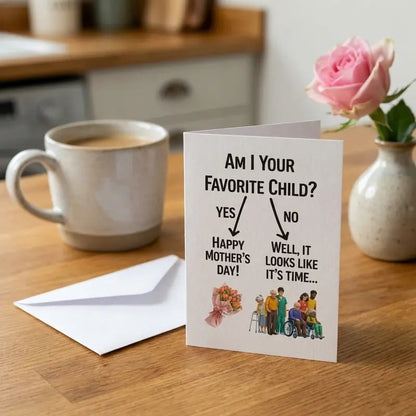 🌺Mother’s Day Discount💐Funny Mother’s Day Card: "Favorite Child" Gag Gift   🎈