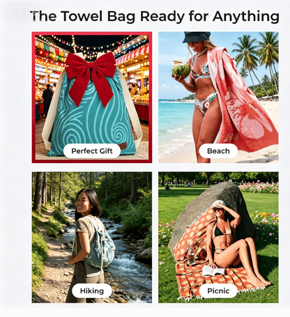 🔥Last Day 52% OFF🔥2-in-1 Convertible Towel & Backpack 🏖️