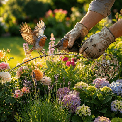 🔥LAST DAY 70% OFF🪴⚙️Handcrafted Metal Branch Garden Stake🍃🌬️ with Dandelion Wind Sculpture🌼🪶✨