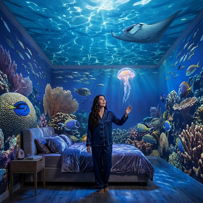 🔥Last Day Promotion 70% OFF🔥Night Light Projector 🔥5D Galaxy Ocean Projector for Bedroom
