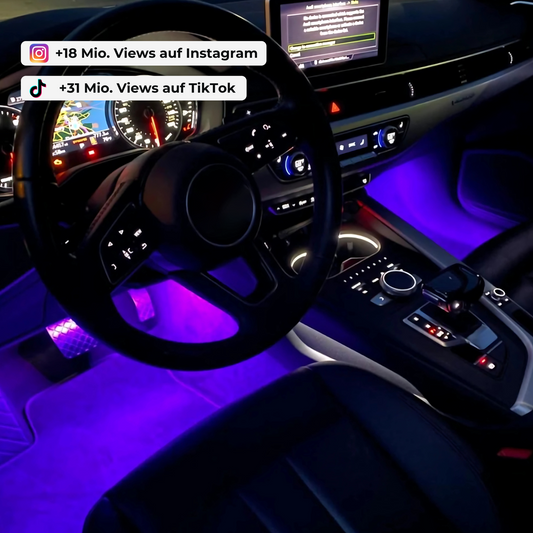 🚗 Wireless RGB Car LED Lights (4 pcs)  – 8 Colors, Remote Control, USB-C Rechargeable, 80H Runtime