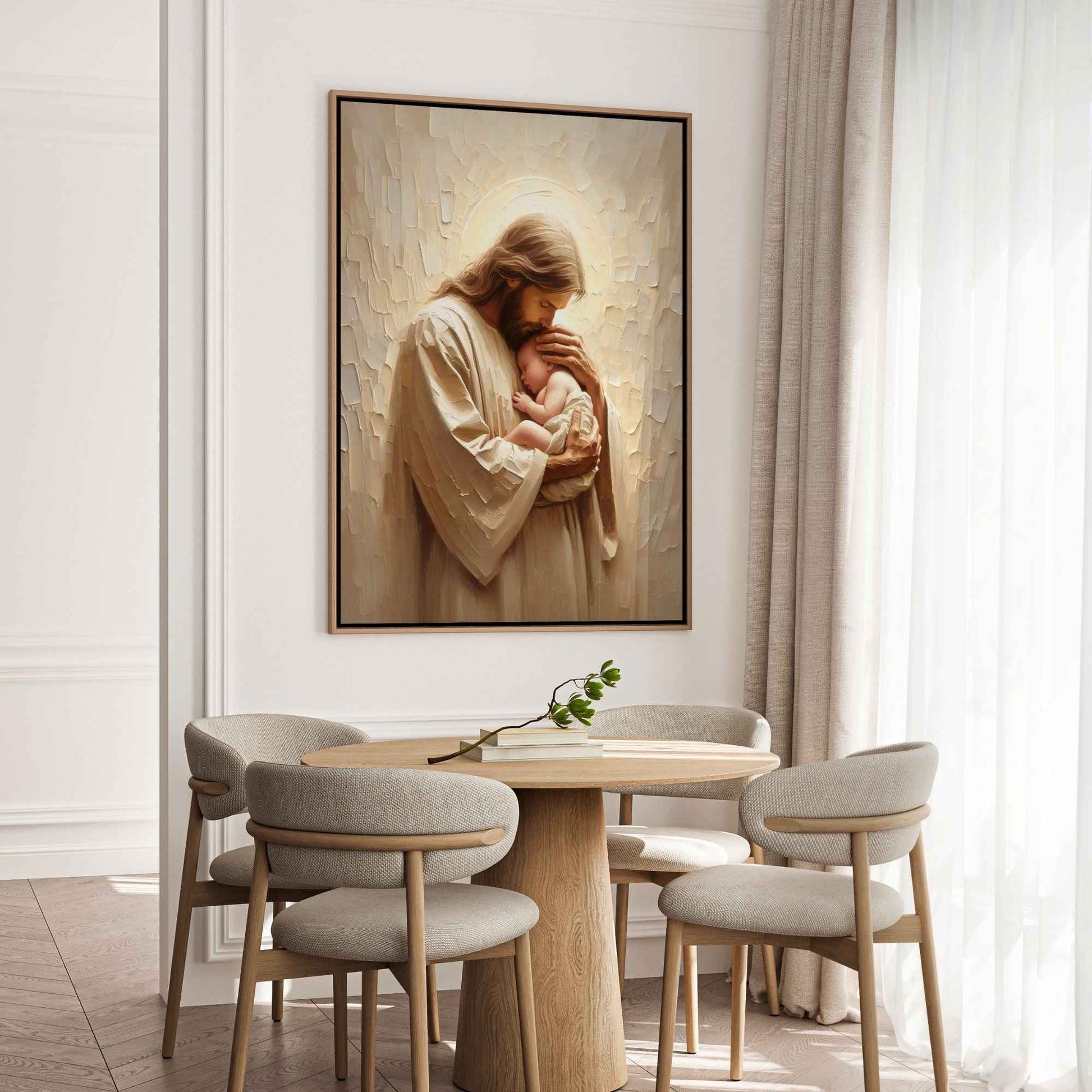 ✝️ Jesus with Baby Canvas | Religious Wall Decor