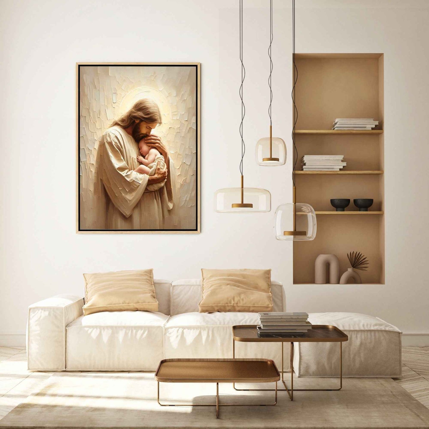 ✝️ Jesus with Baby Canvas | Religious Wall Decor