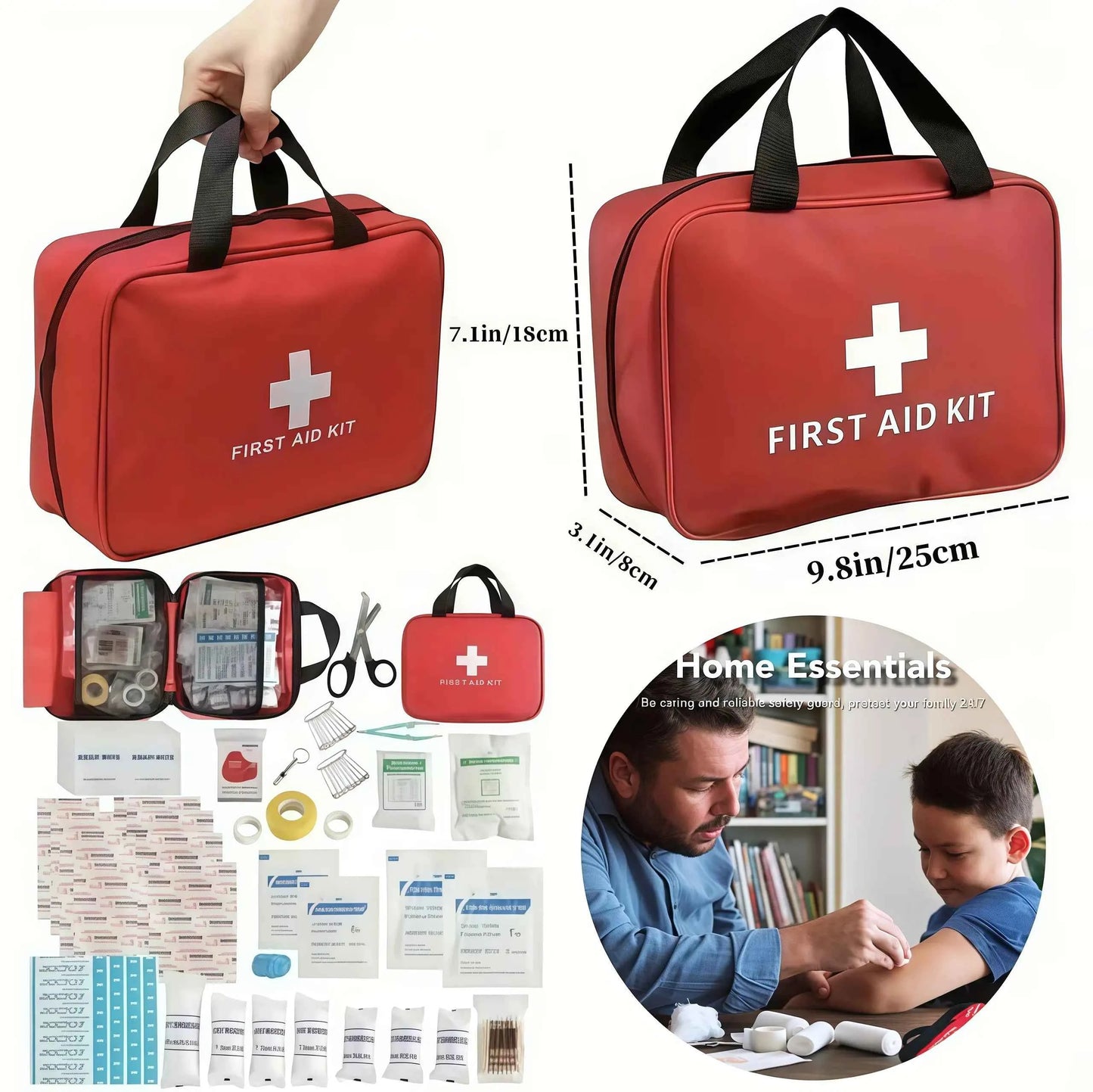 🩹🚨 330-Piece First Aid Kit – Water-Resistant Emergency Medical Bag for Home, Car & Travel | 🔥 50% OFF