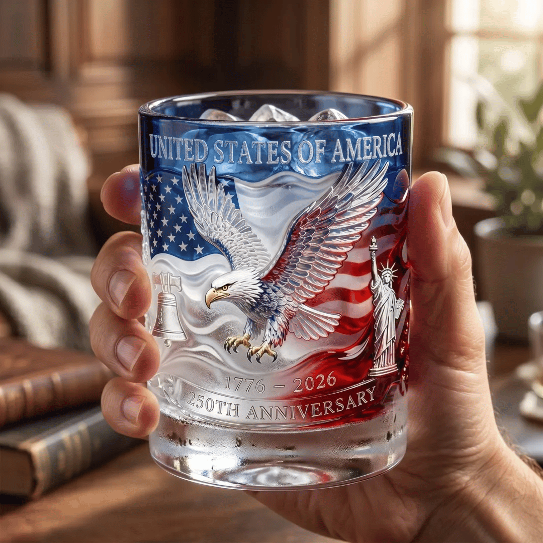 🦅 USA 250th Anniversary Commemorative Glass (1776–2026)