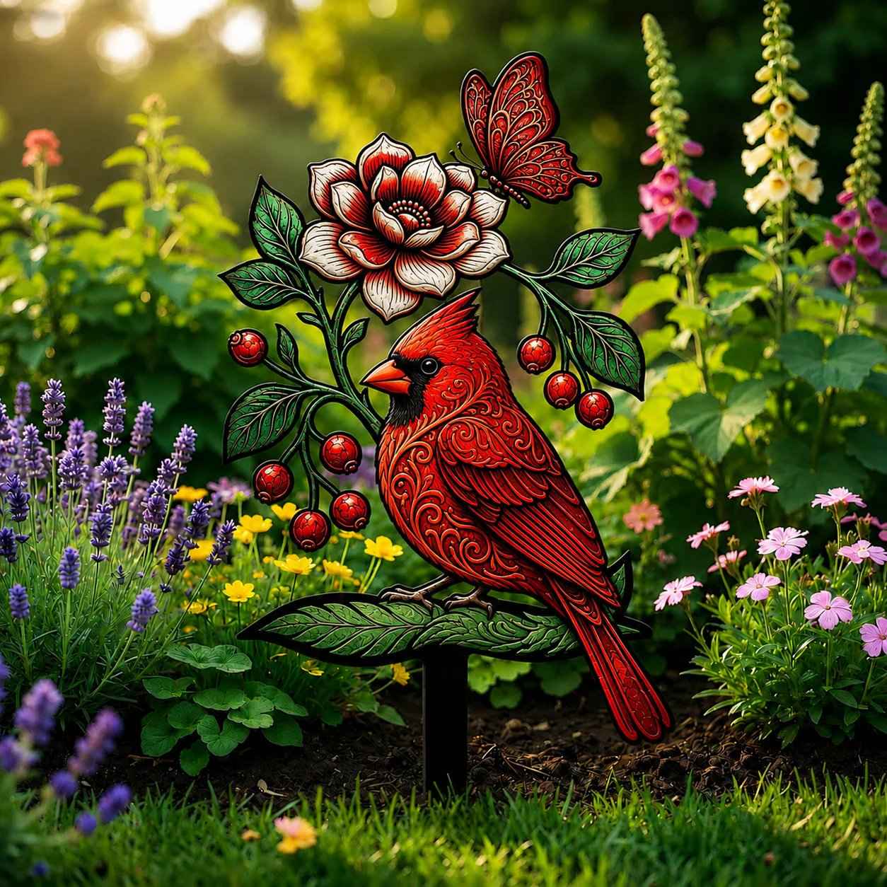 🌺Summer Sale 50% OFF🔥Cardinal Art Garden Stake