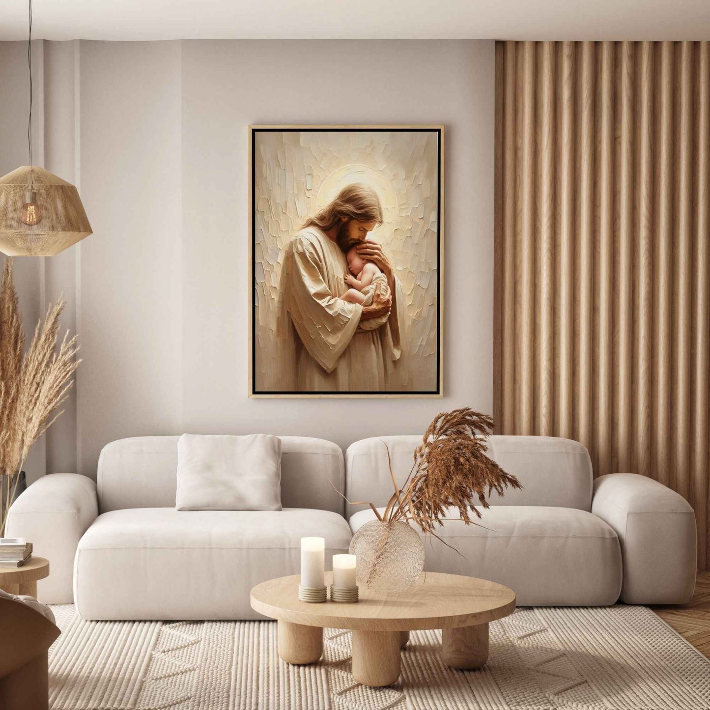 ✝️ Jesus with Baby Canvas | Religious Wall Decor