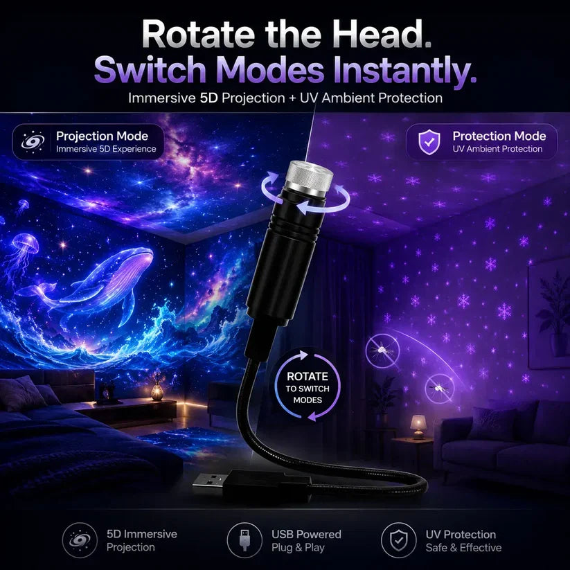 🔥Last Day Promotion 70% OFF🔥Night Light Projector 🔥5D Galaxy Ocean Projector for Bedroom