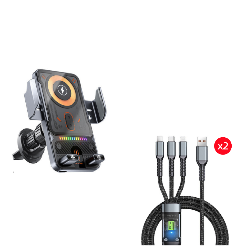🔥2-in-1 Infrared Motorized Car Mount | 360° Rotation + Wireless Charging 🚗💨 Great Deal!