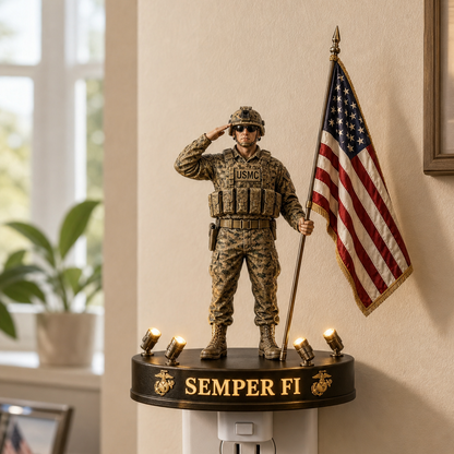 🎖️To Someone Unforgettable- U.S. Marine Corps Semper Fi Shadow Night Light