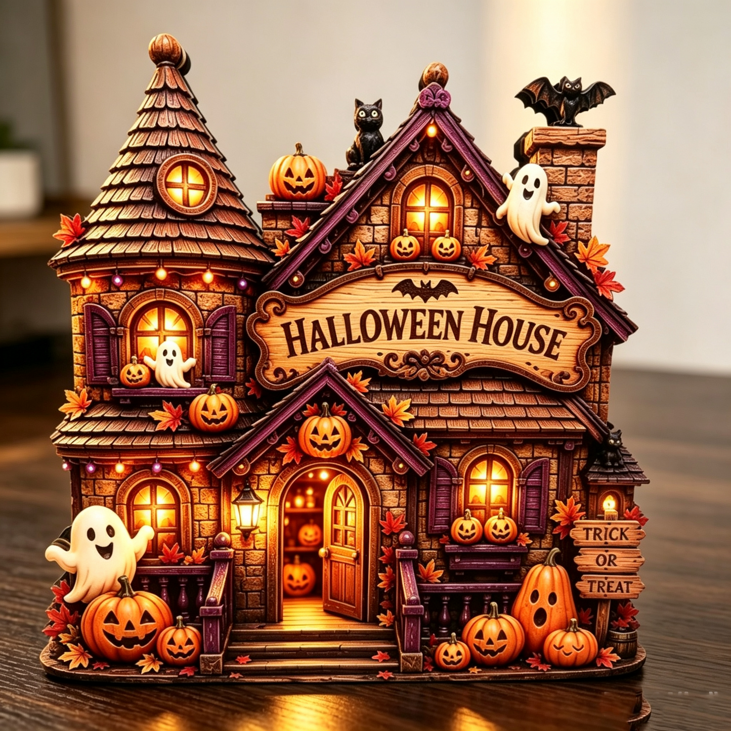 🎃🔥 Today 49% OFF🔥 Pumpkin House Desktop Decoration | Cozy Halloween Holiday Ornament for Home & Office