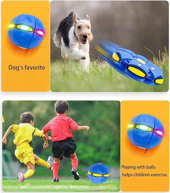 🏀✨ Magic Flying Saucer Ball with LED Lights | Transforming Bouncy Toy
