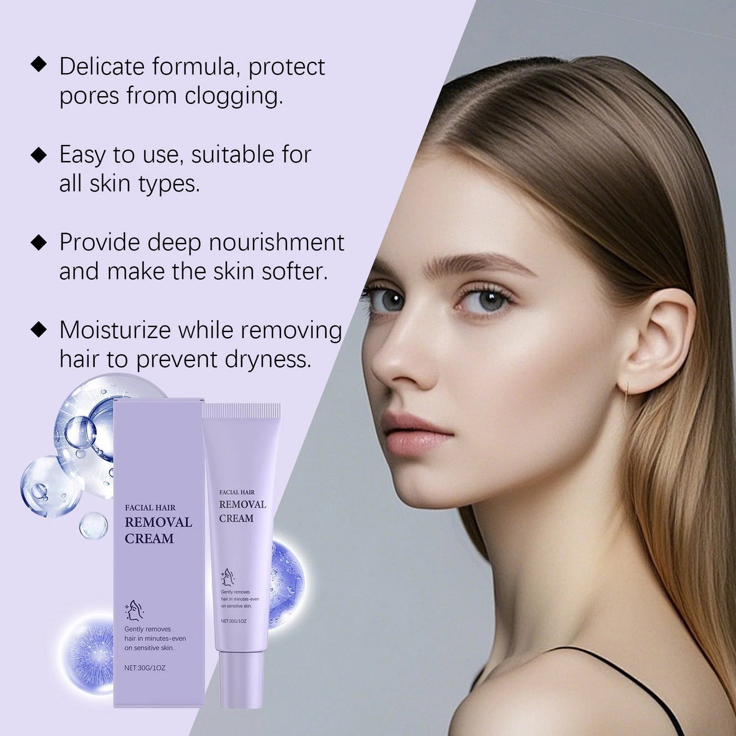 🔥 Today!-Buy 2 Get 1 FREE🔥Gentle and Painless Facial Hair Removal Cream