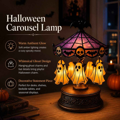 👻 Ghost Carousel Night Light – Add Magical Halloween Glow to Your Room 🎃