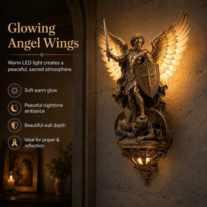 🔥 Divine Archangel Wall Light | A Symbol of Protection & Faith