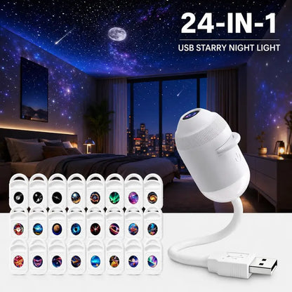 🌌 USB Star Projector Lamp ✨ Magical Galaxy Night Light