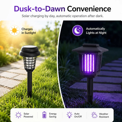 🦟 Solar Mosquito Zapper Light | Outdoor UV Insect Killer Lamp